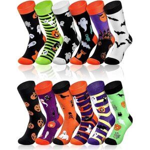 12 Pairs Halloween Socks Thanksgiving Socks Christmas‎ Socks Holiday Novel Socks